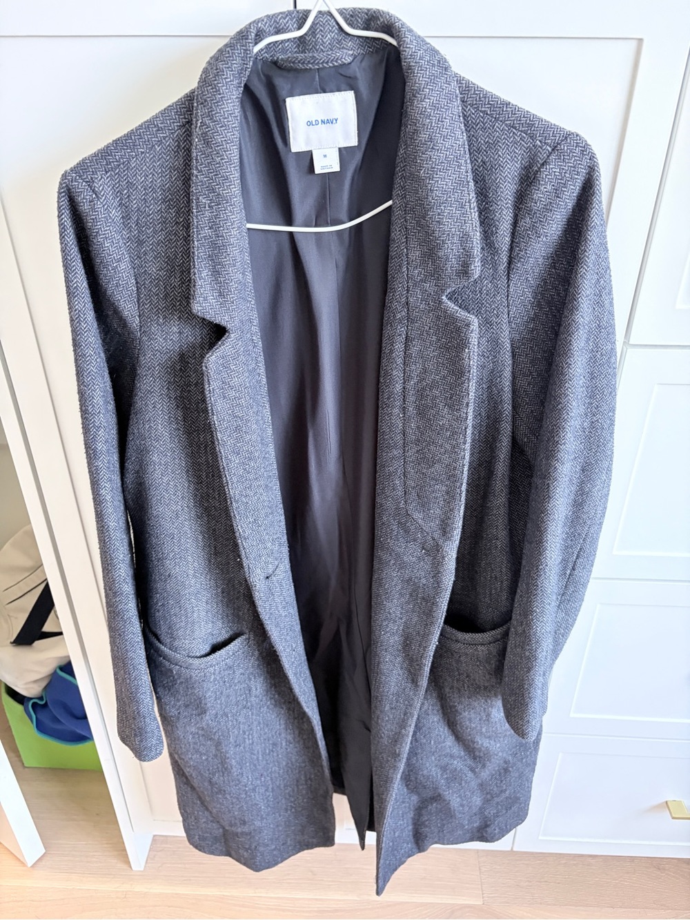 Old Navy Gray Heather Open-Front Blazer Coat
